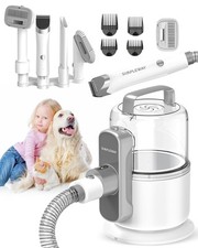 Dog Vacuum Grooming Kit for Shedding: Professional Hair Clippers Off-White