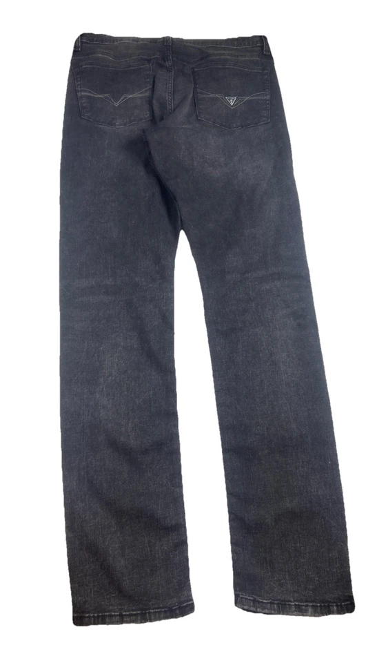 Pantalones de mezclilla GUESS Los Angeles para niños rectos ajustados negros oscuros talla 18 nuevos con etiquetas $60 Foto 2 de 4