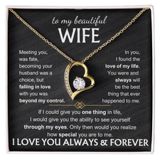 To My Beautiful Wife, Meeting You Was Fate, I Love You Always & Forever Necklace