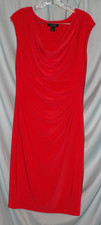 Lauren Ralph Lauren Solid Red Scoop Neck Sleeveless Knit Bodycon Dress Size M
