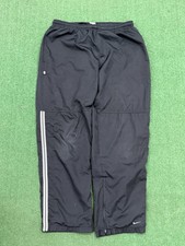 Vintage Y2K Nike Silver Tag Swoosh Track Pants Size Large Baggy Black Warm Up