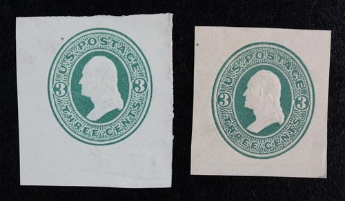 CKStamps: US Cut Square Stamps Collection Scott#U83 U84 Unused H NG