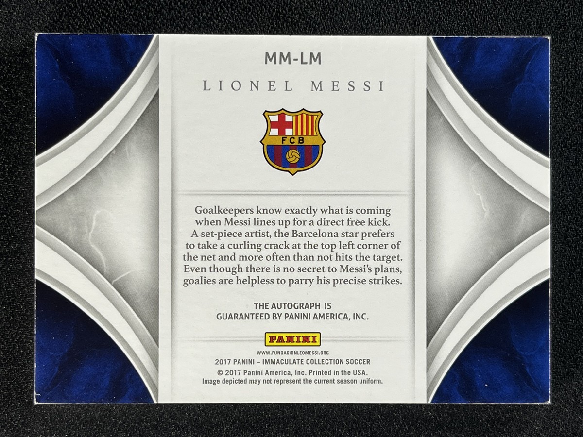 2017 Panini Immaculate Collection Lionel Messi #MM-LM Modern Marks Auto /25 view 2