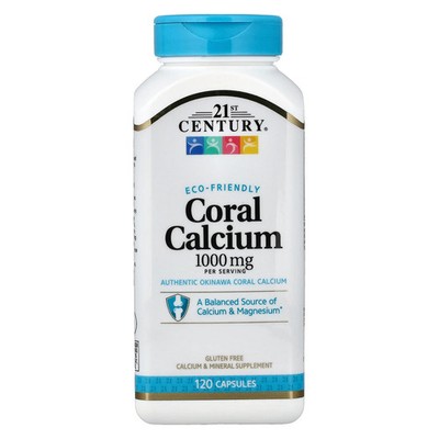 21st Century Coral Calcium 1000 mg 120 Capsules EcoFriendly