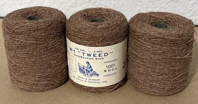 Vintage Lot Of 3  Patons & Baldwins W-1 Tweed Yarn Wool 340 Yards  Each.