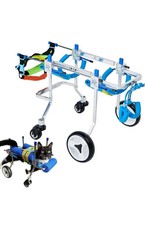 Adjustable 4-Wheel Dog Wheelchair, with Disabled Hind Legs Walking 7-Size  XS 