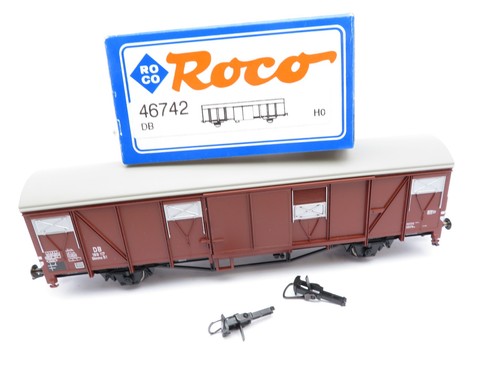 360HO - Roco H0 46742 - ged. Vagón de mercancías marrón DB / 189117 - excelente en embalaje original | Condition: Gebraucht