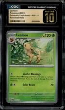 Pokemon TCG SV Prismatic #005 Leafeon Poke Ball Reverse CGC INCONTAMINATO 10