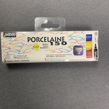 Pebeo Porcelaine 150 Ceramic Paint Marker Fine Detail Primary Set of 3 Pens 