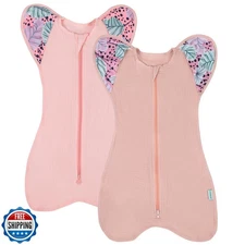 Dormlony Muslin Cotton Transition Swaddle Sack with 2-Way Zipper, Self-Soothi