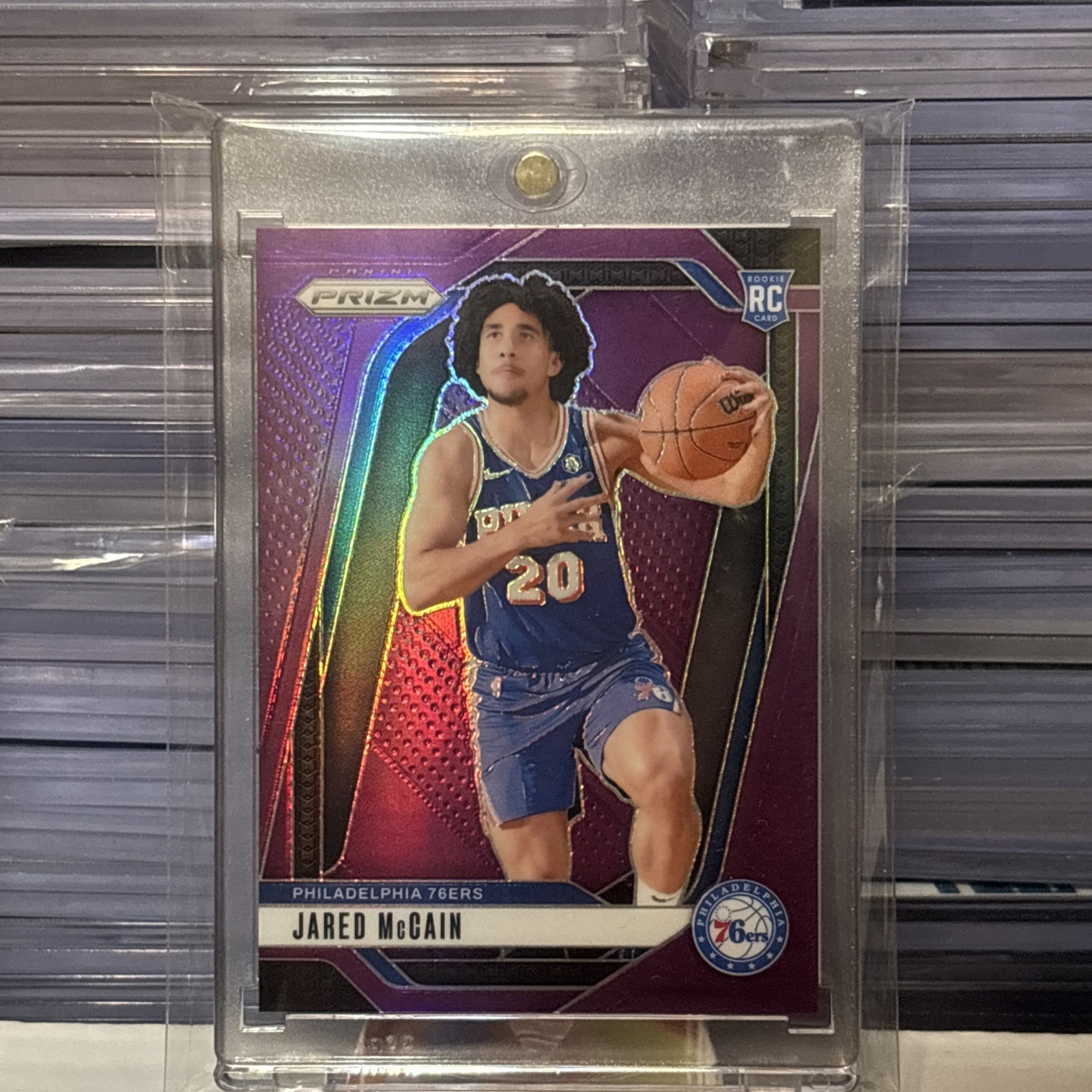 2024-25 Panini Prizm Jared McCain #222 RC Rookie Purple #41/99