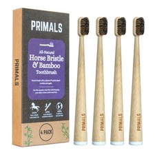 Horse Bristle  Bamboo Toothbrush 4-Pack - Luxurious  Soft Horse Bristles ...