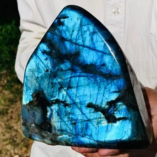 3.78LB Natural Labradorite Quartz Crystal Freeform Mineral Specimen Healing