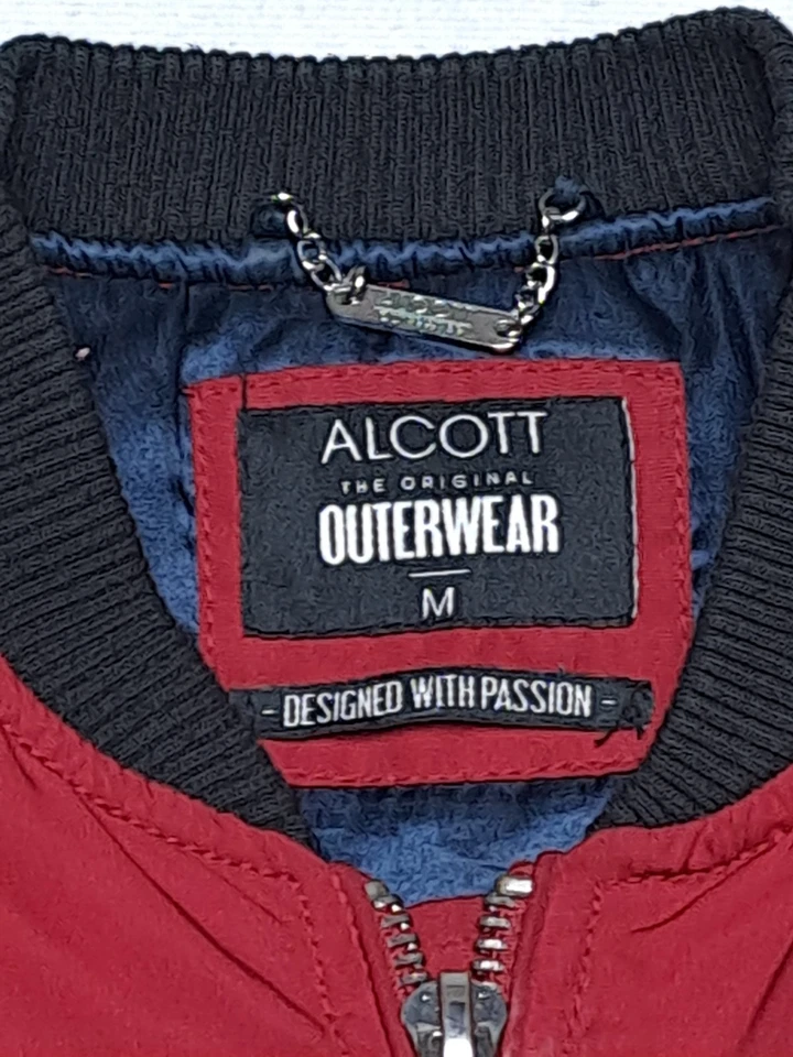 Alcott Men's Jacket Front Zip Closure Front Pockets Sz M Red - Immagine 4 di 4