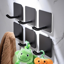 6 Pack Towel Hooks for Hanging, Adhesive Hooks Stick on Wall for Bathroom Kitche