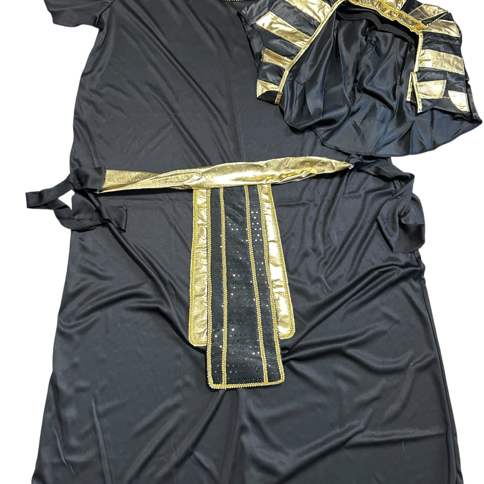 HauntLook Halloween Egyptian Pharaoh Costume Black Men's XL Gold Full Set