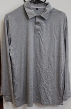 LONG SLEEVE POLO SHIRT SZ:M LIGHT GRAY
