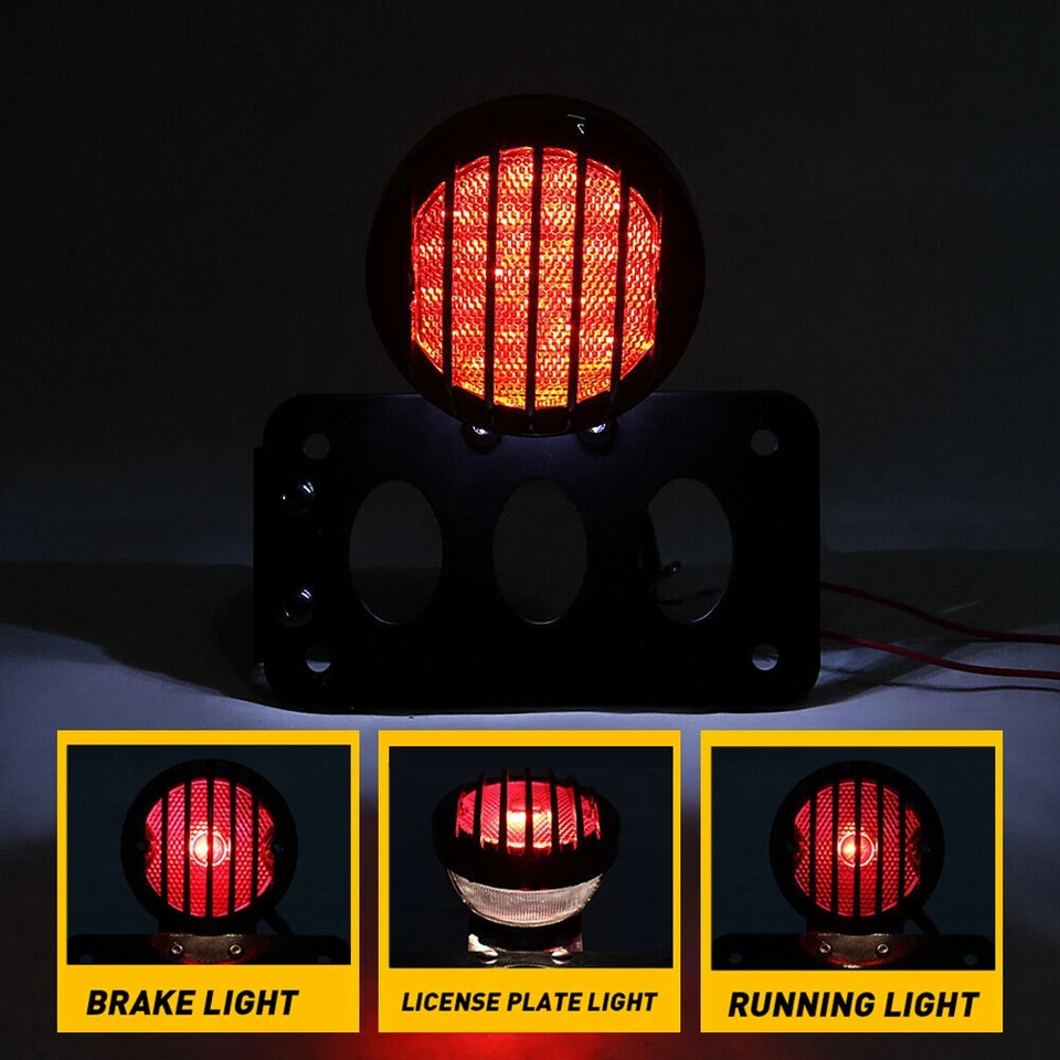 Soporte de montaje de matrícula de luz lateral de freno trasero LED para motocicleta para Honda Bobbe Foto 3 de 4