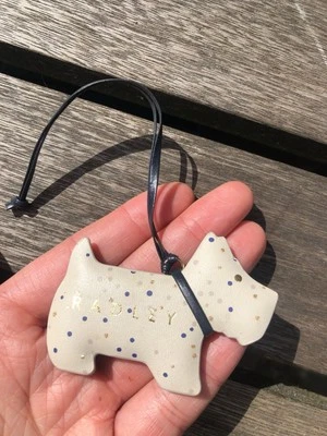 Radley Leather Handbag Hanging Fob Charm Keyring XL Size, Grey