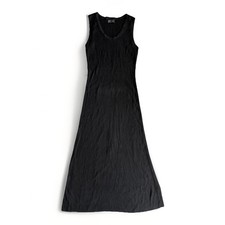 GAP Dress Womens Size S Black V Neck Sleeveless Midi Fitted Ribbed Knit Pullover