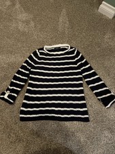 Jones New York Signature Sweater Navy White Striped Medium. EUC