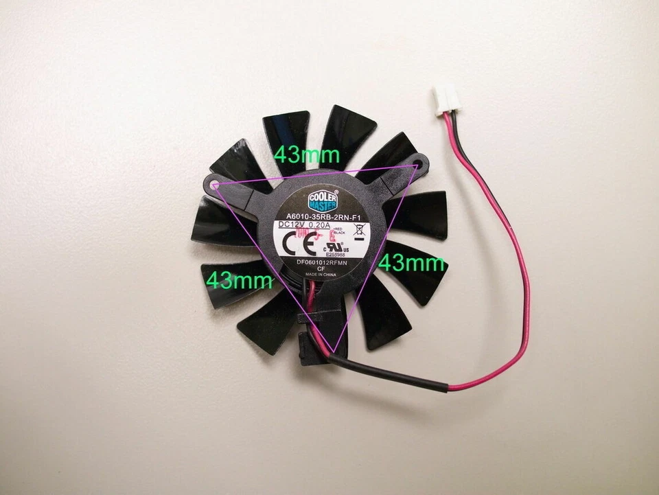 Cooler Fan For XFX HD5570 5670 6570 6670 GT240 DF0601012RFMN 55mm Graphics Card - Image 3 of 3