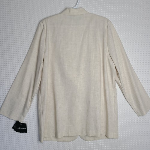 VTG NWT Y2K Sag Harbor Womens Sz 16 Ivory Polyester/Linen Light Jacket - Picture 13 of 19