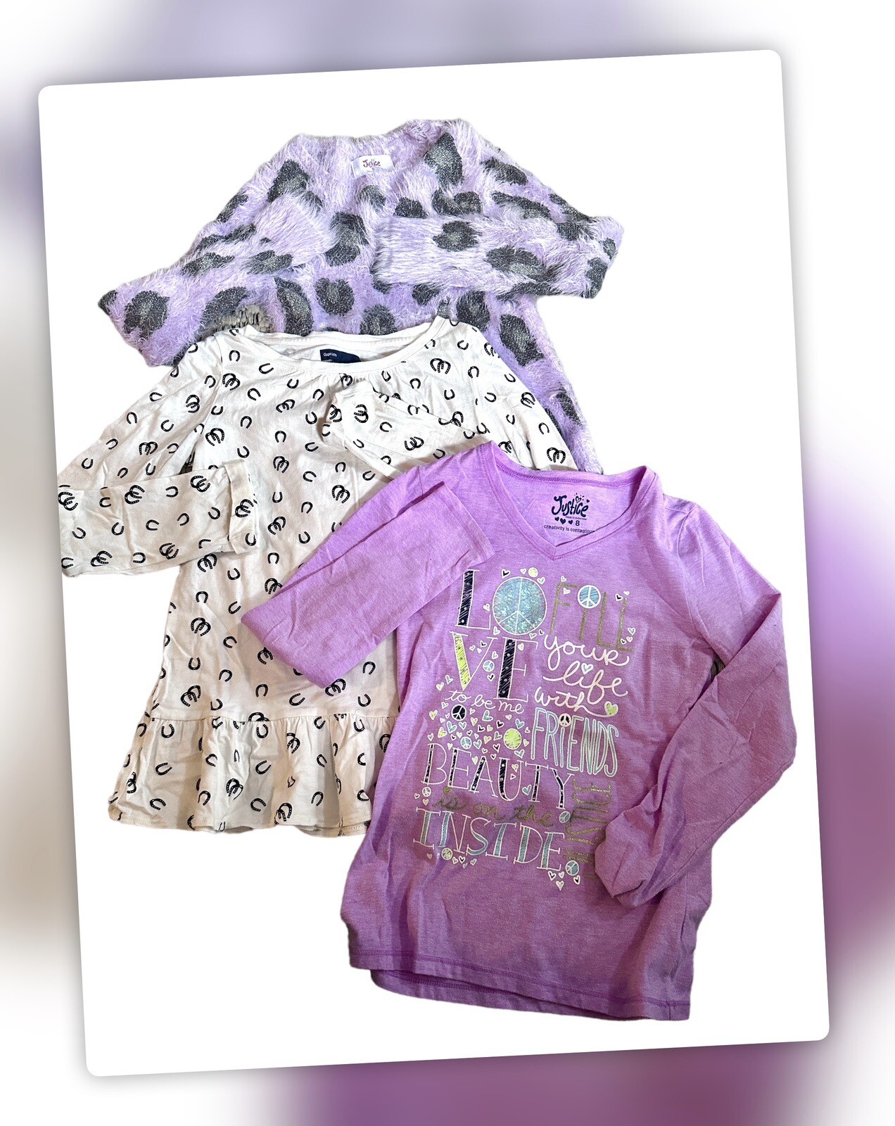 Youth Girl Justice Gap Shirt Sweater Lot size 8