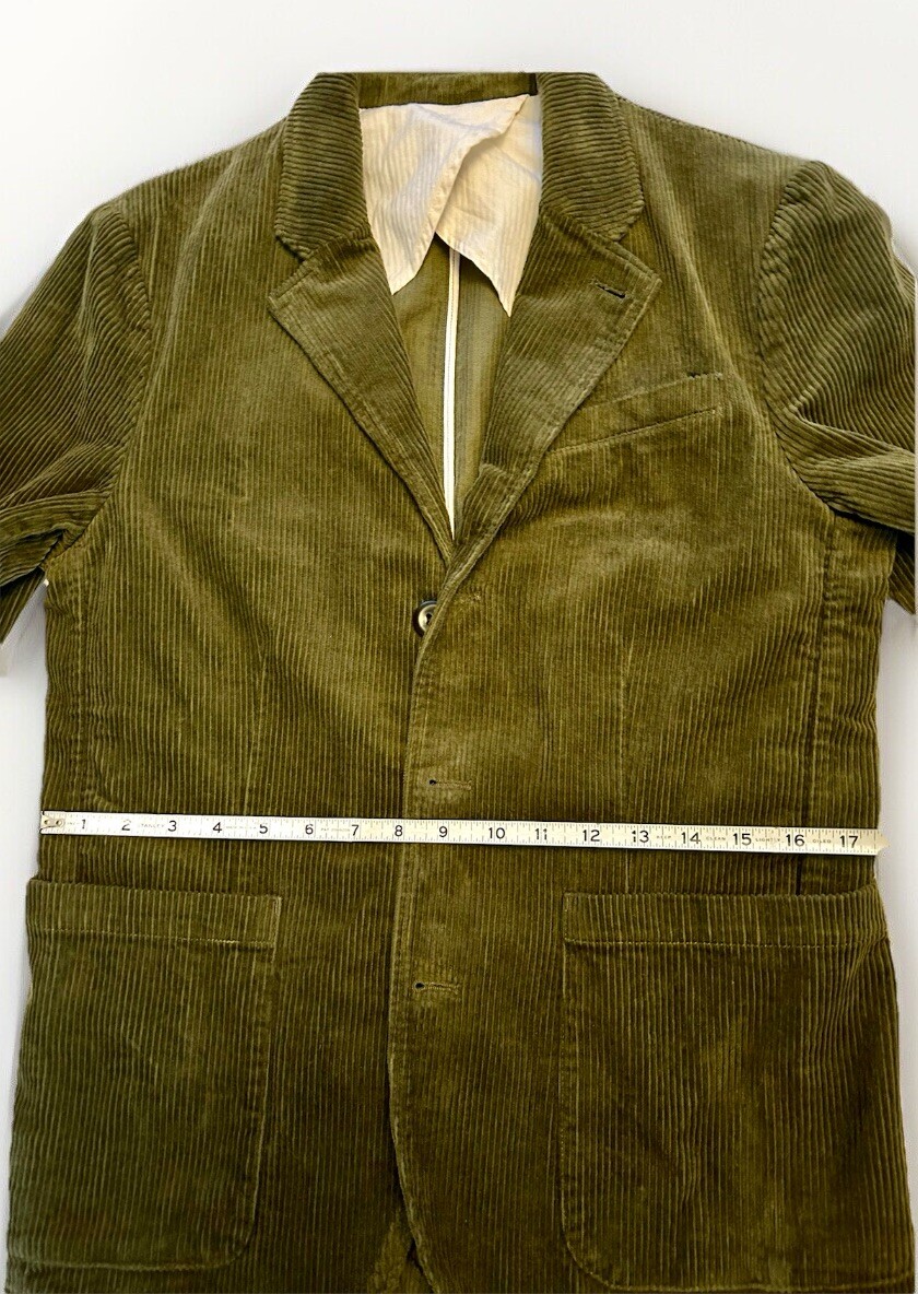 NWT ALEX MILL Men's Wide-Wale Corduroy Suit - Olive - XS