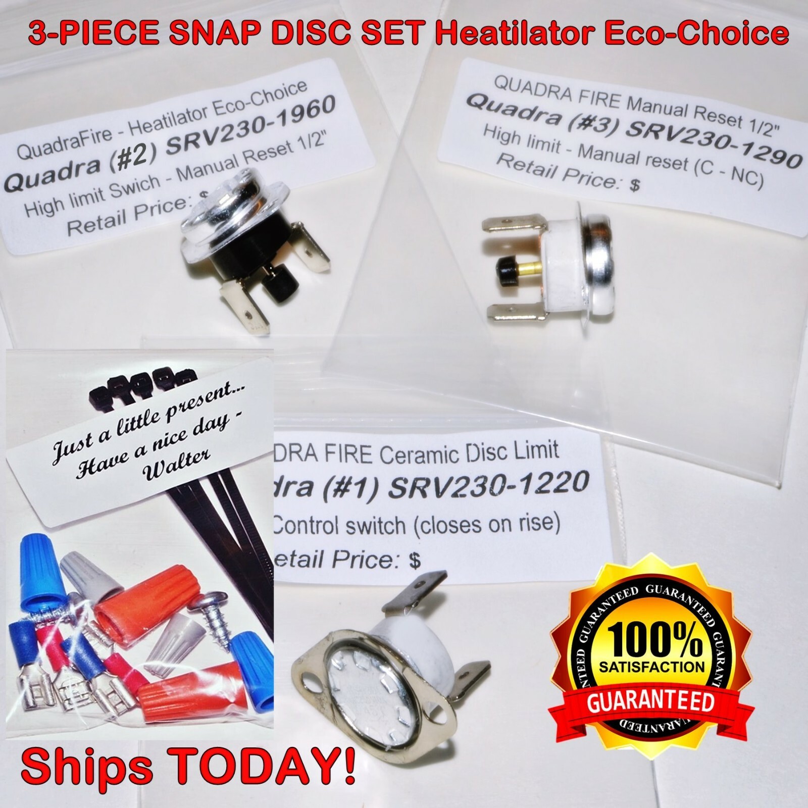 Heatilator Eco-Choice 3-PIECE SNAP DISC SWITCH PS35 PS50 CAB50, Ships  TODAY! | eBay