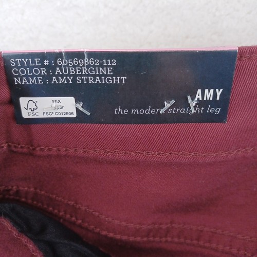 Bandolino Amy auberginefarbener Stretch-Denim gerades Bein Damen neu mit Etikett Größe 6 neu - Bild 8 von 12