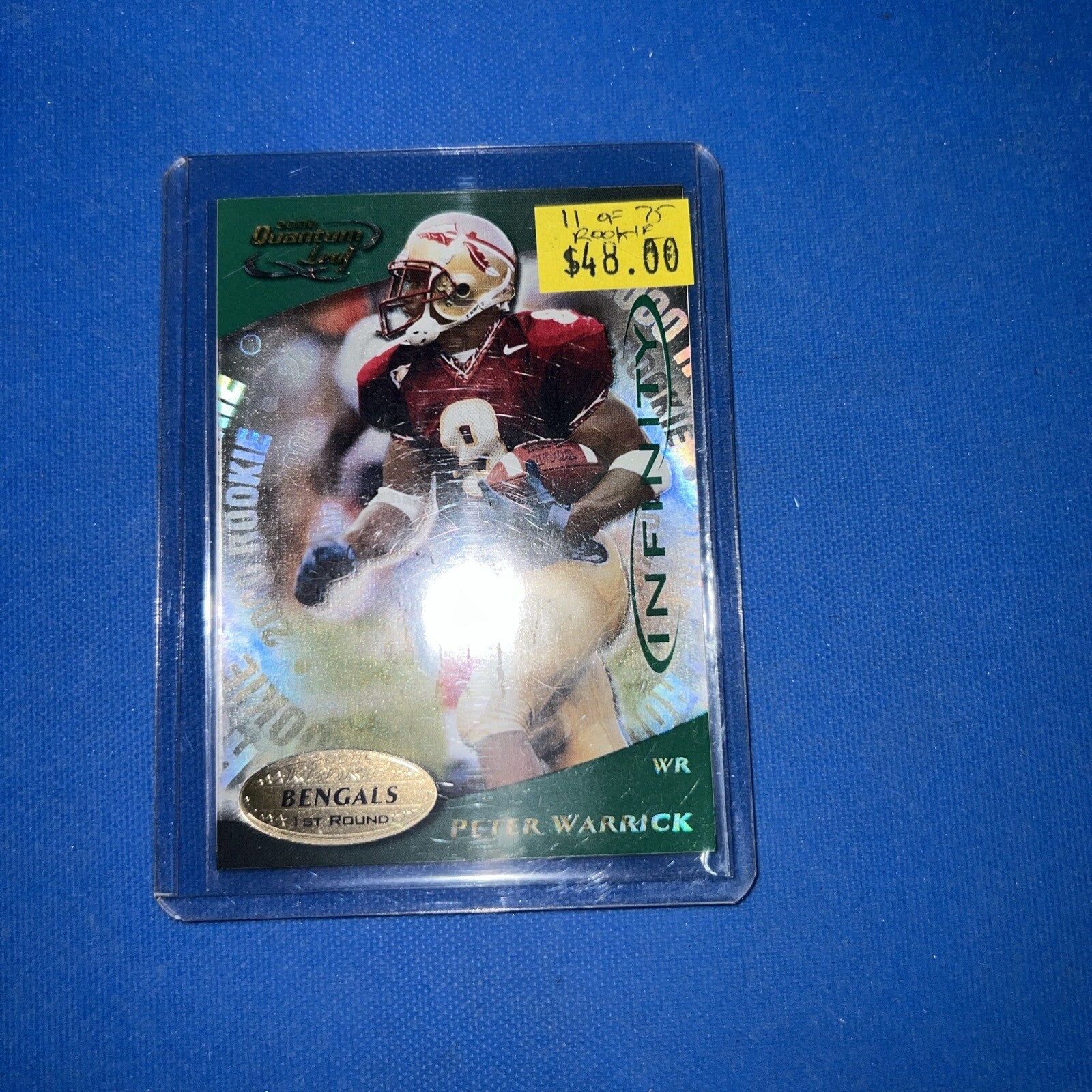🔥2000 Donruss Quantum Leaf Football #302 Peter Warrick #11/75 Bengals RC 🔥1023 - Picture 2 of 4