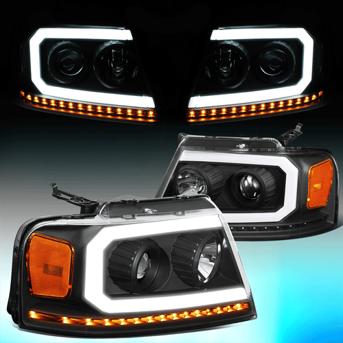 FOR 2004-2008 FORD F150 MARK LT LED DRL SEQUENTIAL SIGNAL PROJECTOR HEADLIGHTS - Bild 1 von 12