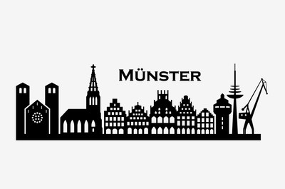 Auto- Glas- Wand- PC- Tablet- Möbel- Aufkleber Skyline Münster