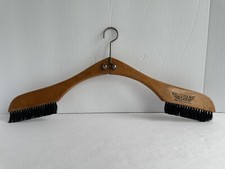 Brushang Wood Coat Hanger Lint Brush Made in England Pure Bristles Vintage Brown