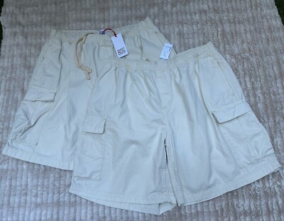 Men’s Urban Outfitters BDG Cargo Shorts Pull On Elastic Waist Khaki Crème  XL