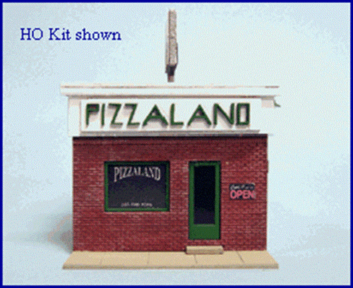 BLAIR LINE 1/87 HO Scale THE SOPRANOS' PIZZALAND w/Signs, Laser-Cut Wood Kit 196 - Picture 6 of 7
