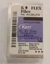 Kerr Dental Size 30 30mm Stainless Steel K-FLEX file 6-file per box 