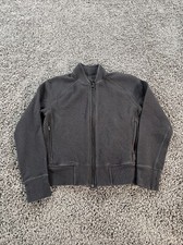 Lululemon Black On Repeat Bomber Jacket Womens Size 6 Textured Stretch Cotton