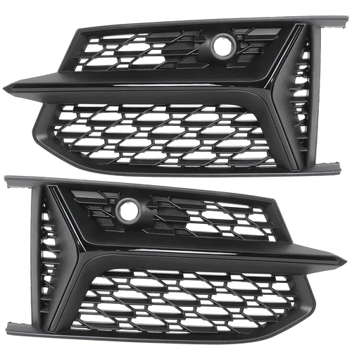 Black Pair Front Bumper Fog Light Lamp Grille For Audi A6 Sline S6 2019-2024 RS6 - Picture 6 of 14