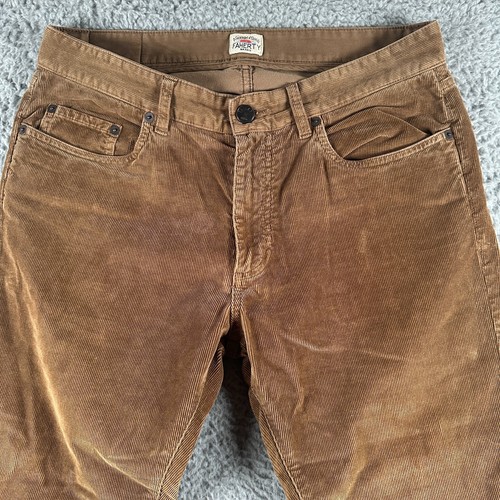 Faherty Thin Corduroy Pants Men's 32 Brown Stretch 5 Pocket Straight Leg - Picture 2 of 12