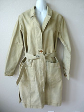Duluth Trading Co Women's Trench Jacket Coat Sz Small Heavy Cotton Light Green