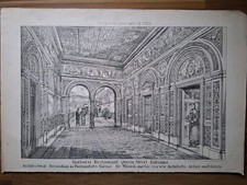 Antique Lithograph Holborn Restaurant London C1883. Architectural 