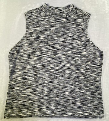 women's nine west mock neck knit dress Top Women XL Gray Sleeveless Rayon Stretch womensalpha