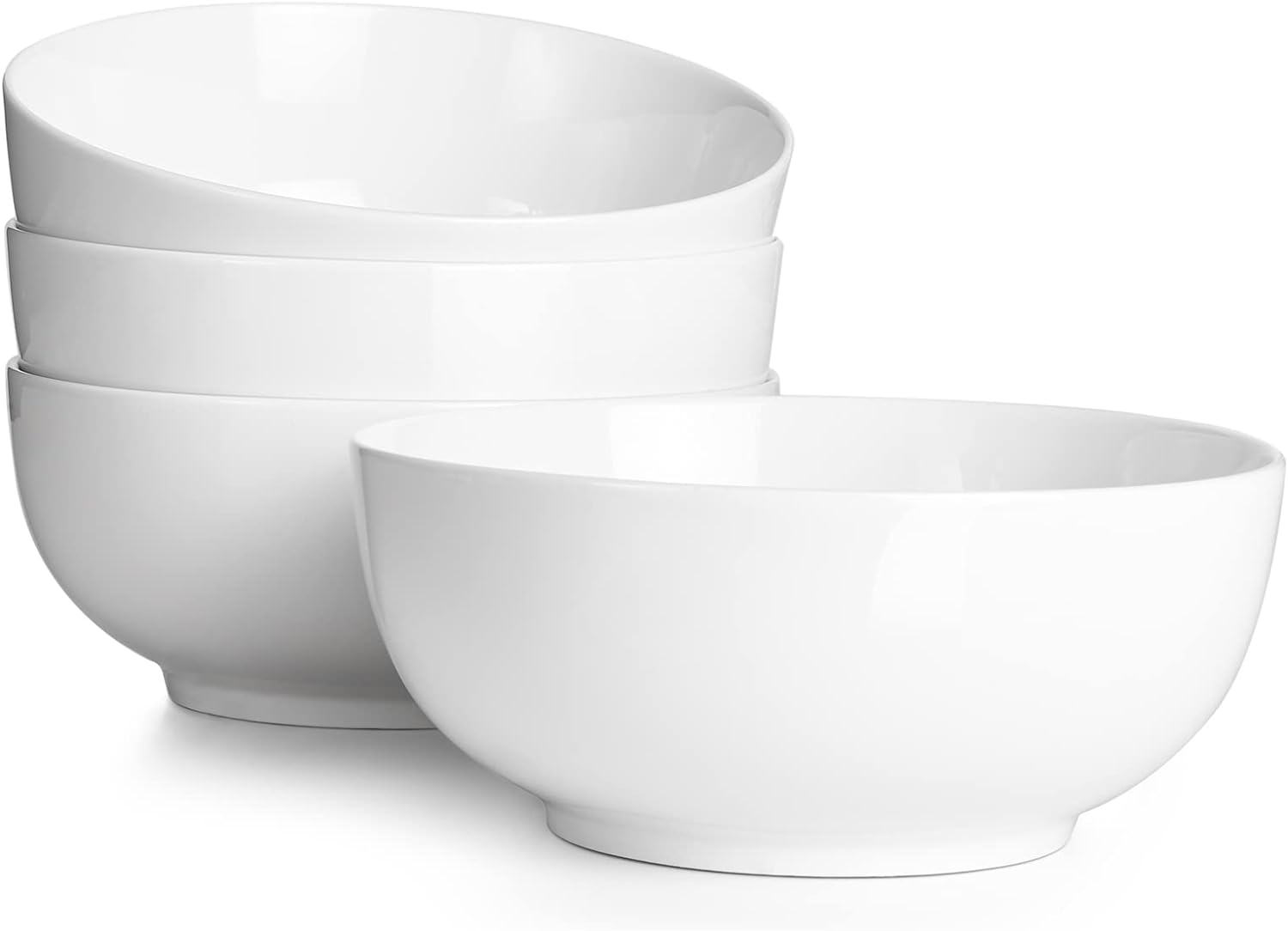 6-Piece Large 39oz White Ceramic Deep Bowls for Ramen Pasta & Salad