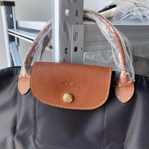 Longchamp Le Pliage S Original Black-Brown W:13in collapsible Outlet Unused - Picture 5 of 7