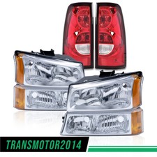 Fit For 2003-2006 Chevy Silverado Chrome Amber Corner Headlights Tail Lights Fit For 2003-2006 Chevy Silverado Chrome Amber Corner Headlights Tail Lights