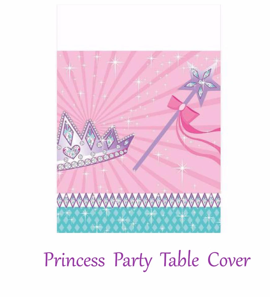 Princess Party Table Cover Creative Converting Plastic Tablecloth  54x108 Crown - Image 2 of 2