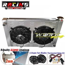 Aluminum Radiator+Shroud Fan+Relay kit For 31 x 19 Chevy GM Cross-Flow Universal
