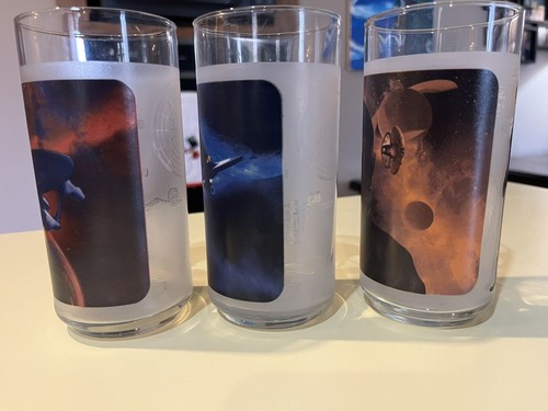 2008 Star Trek Collectible Glasses Complete Set of 3 Glasses - Picture 3 of 4